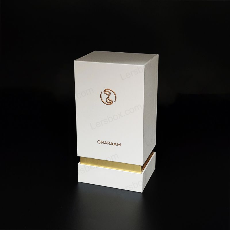 Lyx parfymbox med handgjord guldfolie logotyp och EVA -skuminsats HP012