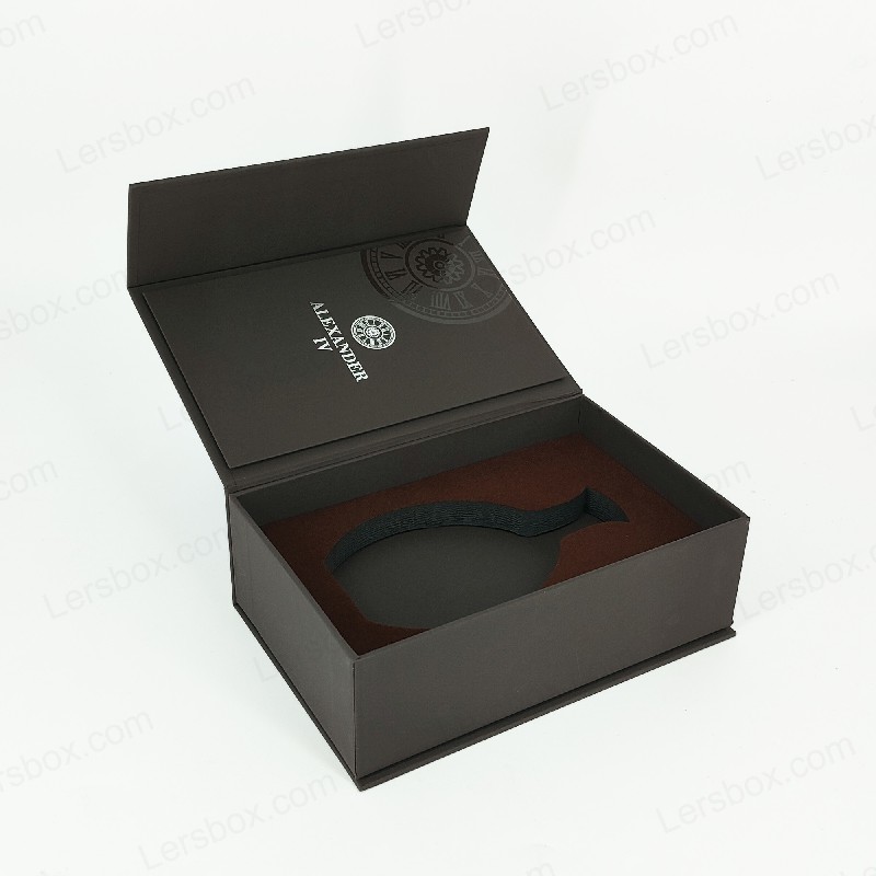 Guldfolie-stampad parfymbox med styvt lock och EVA-insats för lyxig presentation HP021