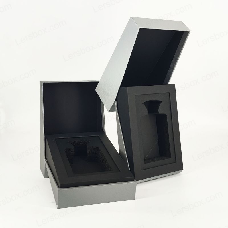 Luxury Gold Foil Parfym Box med Eva Foam Tray och Elegant Lid Base HP025