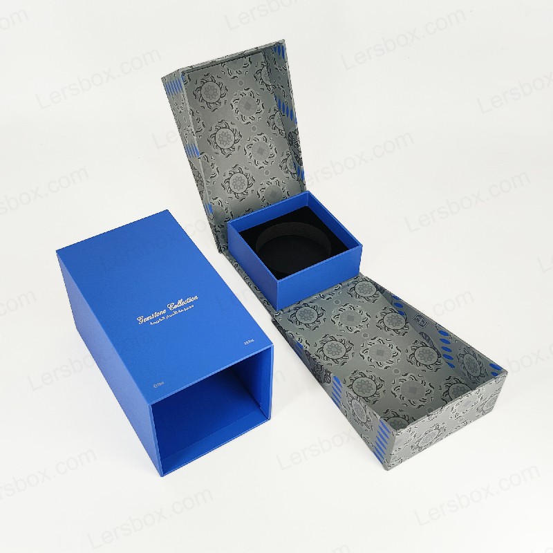 Premium guldfolie parfymbox med eva skumfack och robust lock och basdesign HP029