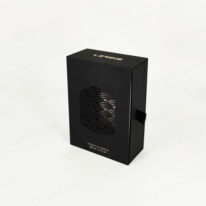 Premium parfymbox med anpassad guldfolie, Eva -bricka och styvt lock för skydd HP033