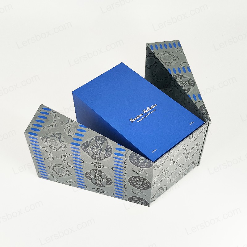Premium guldfolie parfymbox med eva skumfack och robust lock och basdesign HP029